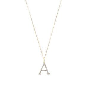 DIAMOND GUILD Gold/A Made In India 14kt Gold Diamond Initial Pendant Necklace